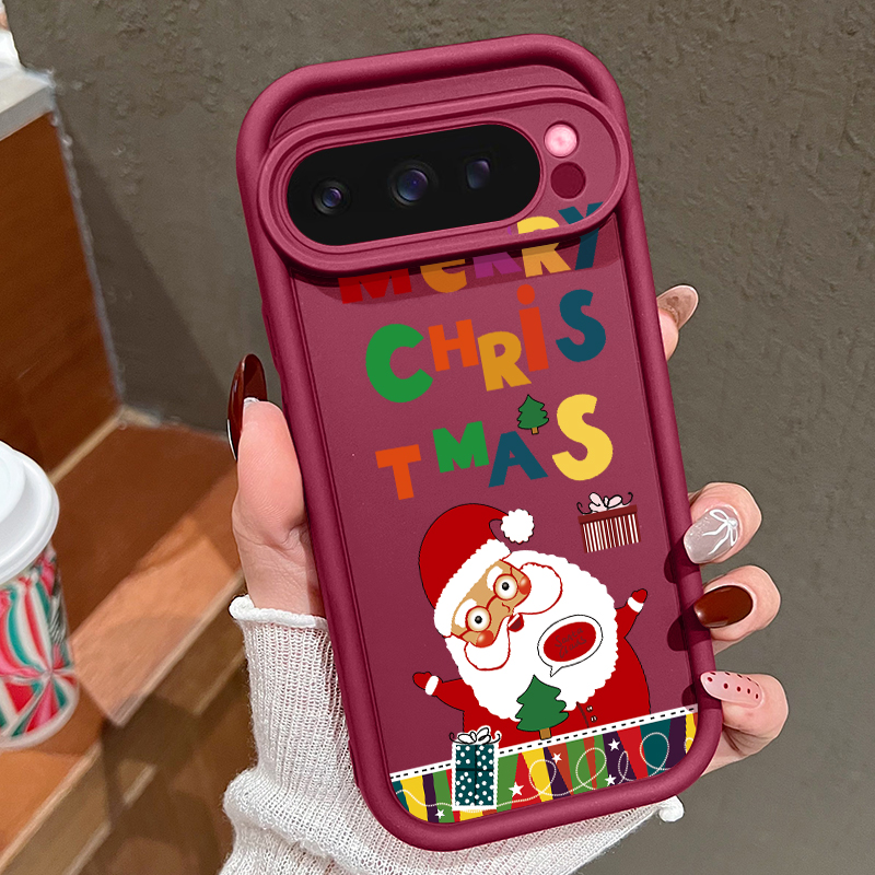 Google Pixel 9 Pro - Funda blanda con diseño navideño de