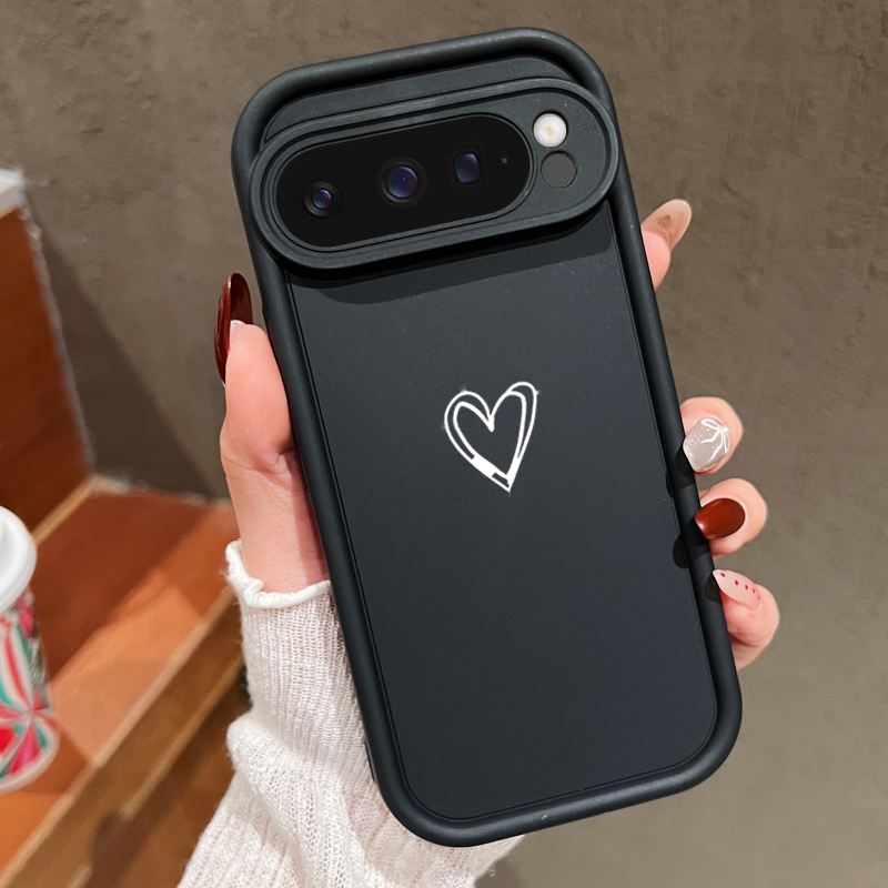 Google Pixel 9 - Funda blanda con diseño de amor