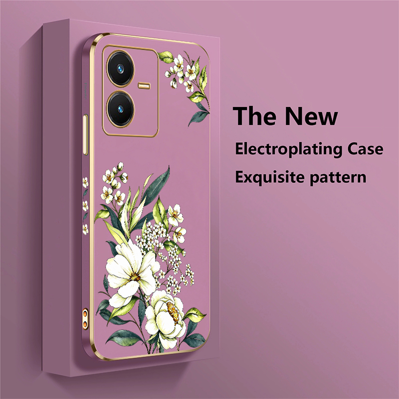 Funda con diseño de flores par - Vivo Y28 reseña y precio