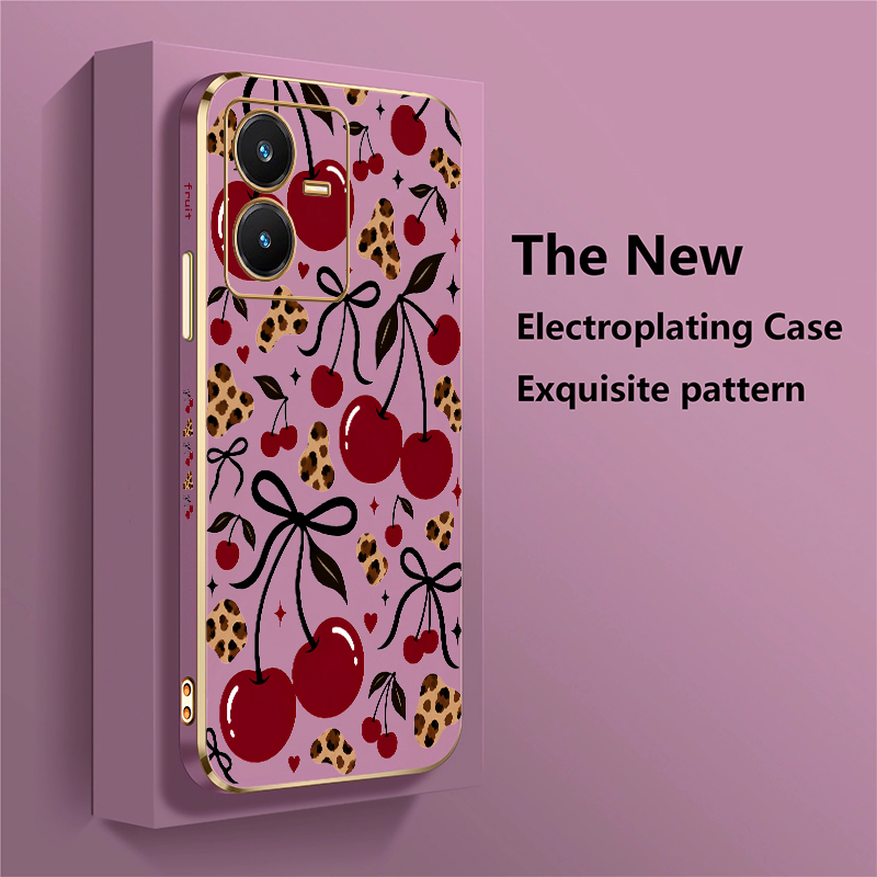 Funda con estampado de cerezas - Vivo Y28 reseña y precio